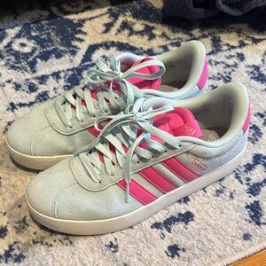 Adidas Light Green and Pink Casual Sneakers